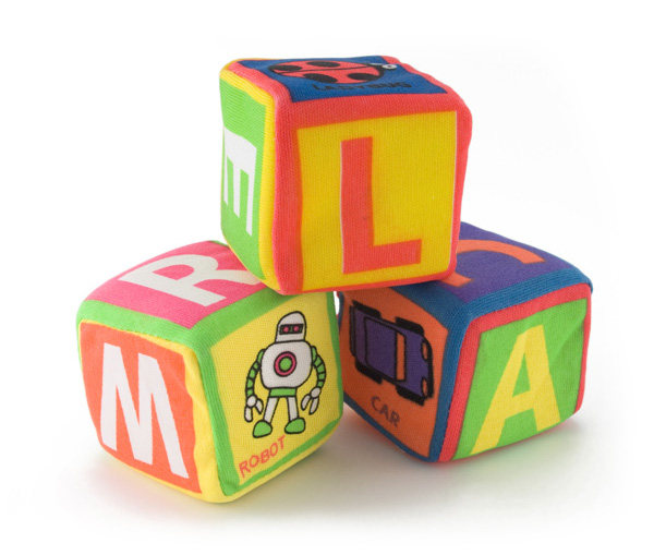 Peluches cube de lettres