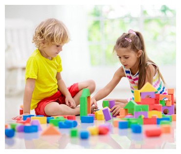 Kids playing with blocks